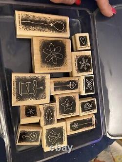 STAMPIN UP over 200 HUGE LOT 13+ Sets MANY RETIRED ALMOST ALL NEW