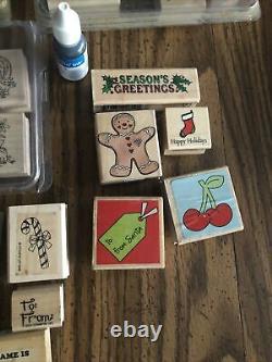 Set Of 84 Ink Stamps Almost All Are Stampin Up. Many Seasons And Designs