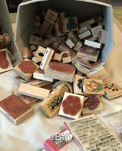 Set Of Hundreds Of Stampin Up Stamps Ink Dies Cut Outs 400-500 Pieces