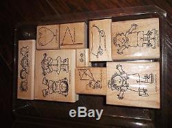 Set of 9 Kids At Play 1999 by STAMPIN UP Mounted Rubber Stamps NEW IN BOX