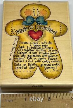 Stampassions GRANDMAS GINGERBREAD Recipe Dianna Marcum Christmas Rubber Stamp