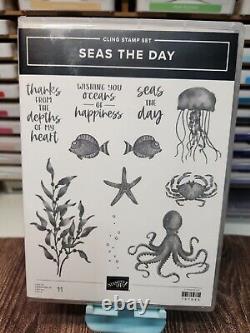 Stampin' UP! SEAS THE DAY Stamp Set & SEA DIES Bundle Octopus Jellyfish Crab