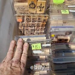 Stampin' UP! Stamps Huge Lot of 35 sets Cling Wood Mounted Rubber Lot 1