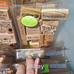 Stampin' UP! Stamps Huge Lot of 35 sets Cling Wood Mounted Rubber Lot 1