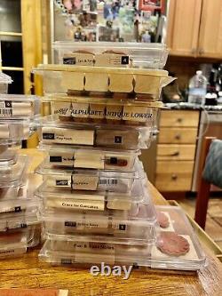Stampin' UP Stamps Huge Lot of 40 sets Wood Mounted Rubber Some New, Or retired