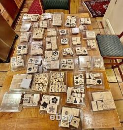 Stampin' UP Stamps Huge Lot of 40 sets Wood Mounted Rubber Some New, Or retired