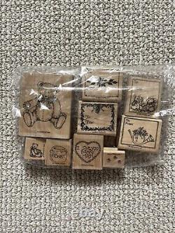 Stampin' Up! 111 Piece Lot Wood Mounted Rubber Stamps Boxed Sets & Random