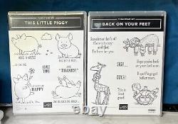 Stampin' Up! 13 rubber cling stamp sets lot-mixed themes, 3 punches