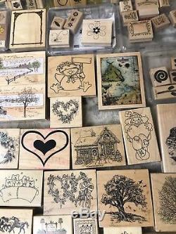 Stampin Up 182 Rubber Wood Stamp Set Lot NEW Used Rare Card Scrapbook Christmas