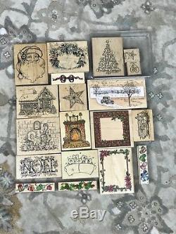 Stampin Up 182 Rubber Wood Stamp Set Lot NEW Used Rare Card Scrapbook Christmas