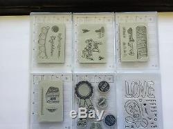 Stampin' Up 19 Clear Mount Sets New & Used- Christmas, Greetings, Birthdays Lot