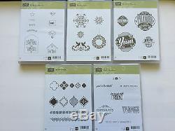 Stampin' Up 19 Clear Mount Sets New & Used- Christmas, Greetings, Birthdays Lot