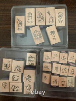Stampin' Up! (1995-2007) Lot of 26 Wood Mounted Rubber Stamp Sets New and Used