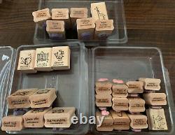 Stampin' Up! (1995-2007) Lot of 26 Wood Mounted Rubber Stamp Sets New and Used