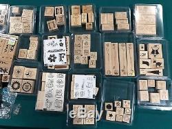 Stampin Up 204 Rubber Wood Stamp Set Lot NEW Used Rare Card Scrapbook Christmas