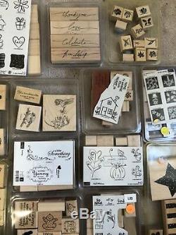 Stampin Up 22 Sets Lot of 185 Rubber Stamps MANY BRAND NEW Letters Nature Love