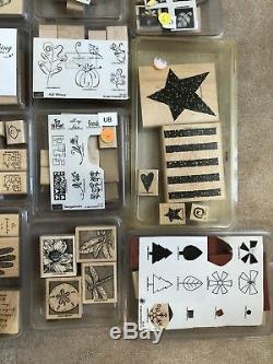 Stampin Up 22 Sets Lot of 185 Rubber Stamps MANY BRAND NEW Letters Nature Love