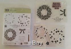 Stampin Up 3 Sets with Dies PEACEFUL WREATH, Wondrous Wreath & CIRCLE OF SPRING