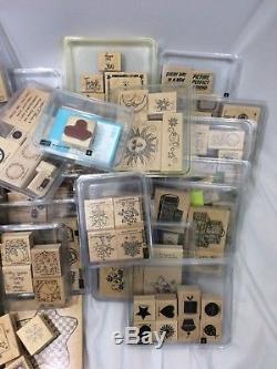 Stampin Up 40 Sets Lot Rubber Stamps Collection Retired Extras Holidays 275+ pcs