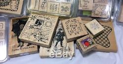 Stampin Up 40 Sets Lot Rubber Stamps Collection Retired Extras Holidays 275+ pcs