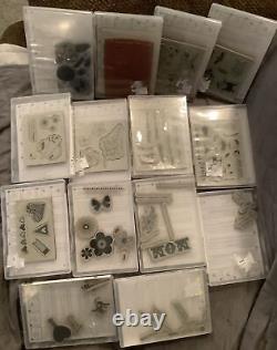 Stampin Up! 60 Stamp Sets 40 Cling 20 Wood New & Used All In Original Boxes