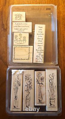 Stampin Up 8 Complete Sets & Other Wood Rubber Stamps Most Unused Lot 100 Total