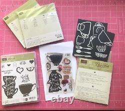 Stampin' Up A NICE CUPPA Stamp Set + CUPS & KETTLE Framelits + HAVE A CUPPA DSP