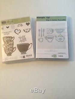 Stampin' Up A Nice Cuppa Stamp Set AND Cups & Kettles Framelits Dies coffee tea