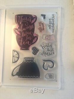 Stampin' Up A Nice Cuppa Stamp Set AND Cups & Kettles Framelits Dies coffee tea