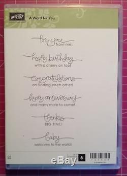 Stampin Up! A Word For You Clear Mount Stamp Set Sentiments Birthday Thanks NEW