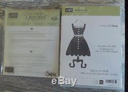Stampin' Up ALL DRESSED UP clear mount set of 4 PLUS MATCHING DRESS UP FRAMELITS