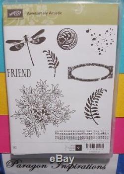 Stampin Up AWESOMELY ARTISTIC & DIES BY DAVE FULL SET Framelits Dragonfly