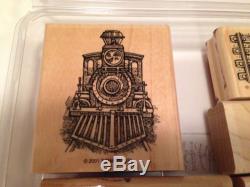 Stampin' Up All Aboard Retired Rubber Stamps set of 6 2001
