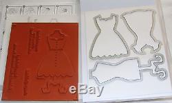 Stampin Up All Dress Up Cling Mount Rubber Stamp Set With Matching Framelits