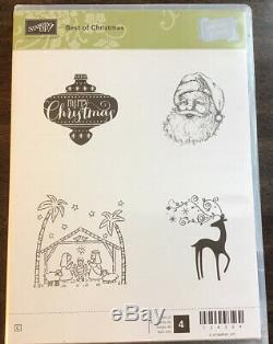 Stampin Up! BEST OF CHRISTMAS Stamp Set Retired Santa Reindeer Nativity Ornament