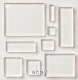 Stampin' Up! BRAND NEW COMPLETE SET of clear acrylic blocks and case
