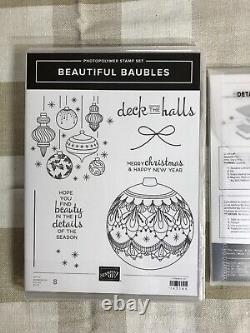 Stampin Up Beautiful Baubles Photopolymer Stamp Set Plus Coordinating Dies