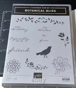 Stampin' Up! Botanical Bliss Clear Mount Stamp Set Bird, Flowers, Leaves, Friend