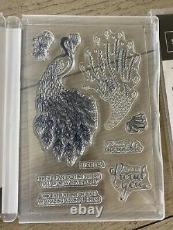 Stampin Up Bundle Lot Royal Peacock Stamp Set & Detailed Peacock Dies New