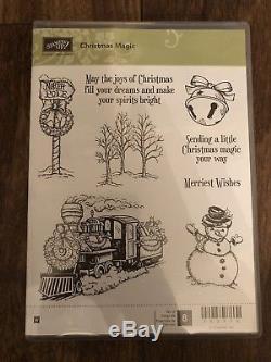 Stampin Up! CHRISTMAS MAGIC Wood Mount Stamp Set Gently Used