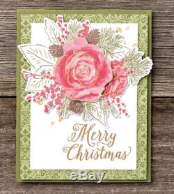 Stampin Up CHRISTMAS ROSES Stamp sets, ROSES DIES & DSP Beautiful Gold foil
