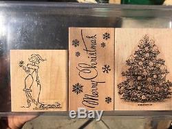 Stampin Up! CHRISTMAS TREE WORDS Woman 2006 Set of 3 EUC MAKE OFFER