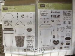 Stampin' Up COFFEE CAFE & MERRY CAFE Stamp Sets + COFFEE CUP Framelits Dies NEW