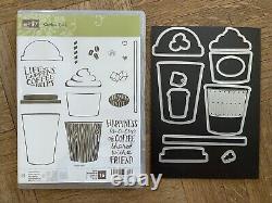 Stampin Up COFFEE CAFE Stamp set & CUPS DIES Bundle Latte Sentiments cocoa