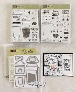 Stampin' Up COFFEE & MERRY CAFE Stamp Sets + COFFEE CUP Framelits Dies Slurpee