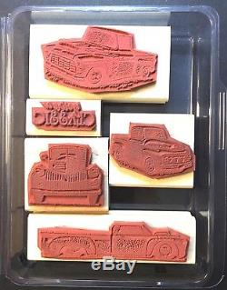 Stampin Up Classic Pickup Masculine Man Truck Antique Hot Rod Rubber Stamp Set