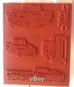 Stampin Up Classic Pickups Trucks Old Rare Vintage Autos Rubber Retired Set New