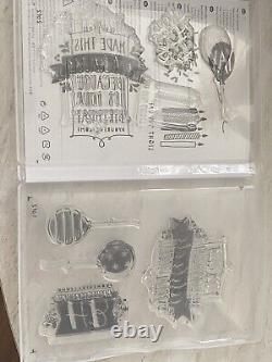 Stampin Up Clear And Rubber Stamp Sets Lot of 11 NEW RETIRED