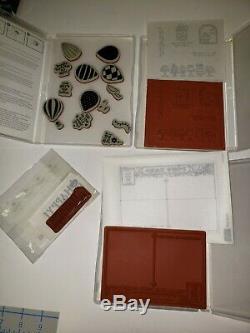 Stampin' Up! Clear Blocks with Case and 15 sets Clear mount Stamps LOT