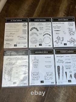 Stampin Up! Cling & Photopolymer Stamp Set Lot Of 19 Variety